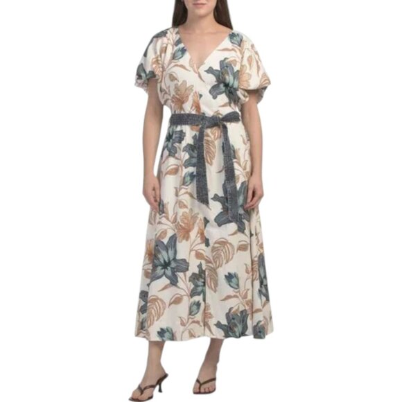 AYLAYA Hibiscus Linen Blend Sorrento Dress - Picture 1 of 2
